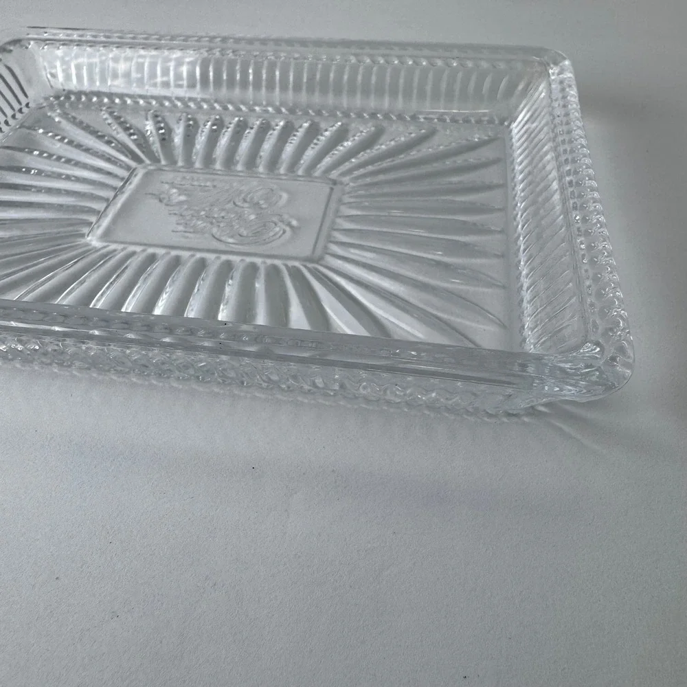 The Pioneer Woman Serving Tray Clear Glass Adeline Sunburst Rectangular